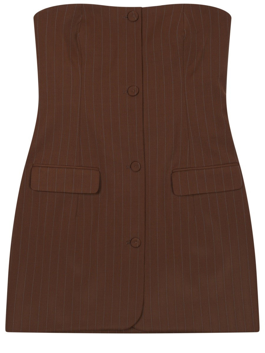 Jean Paul Gaultier Women's Miniabito Sartoriale Righe Brown