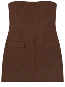 Jean Paul Gaultier Women's Miniabito Sartoriale Righe Brown