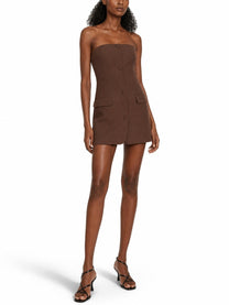 Jean Paul Gaultier Women's Miniabito Sartoriale Righe Brown, view 2