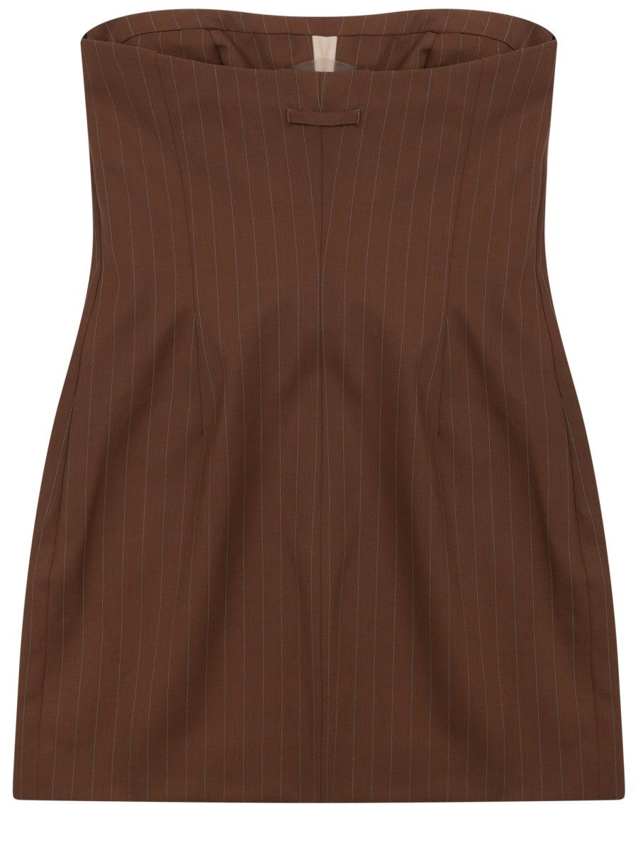 Jean Paul Gaultier Women's Miniabito Sartoriale Righe Brown, view 3