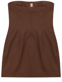 Jean Paul Gaultier Women's Miniabito Sartoriale Righe Brown, view 3