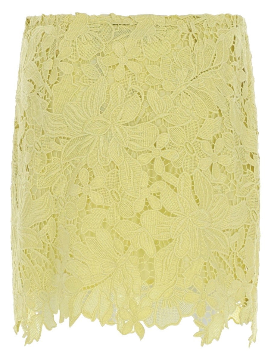 Sportmax Women's Minigonna Bora in Macramè Yellow