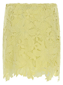 Sportmax Women's Minigonna Bora in Macramè Yellow