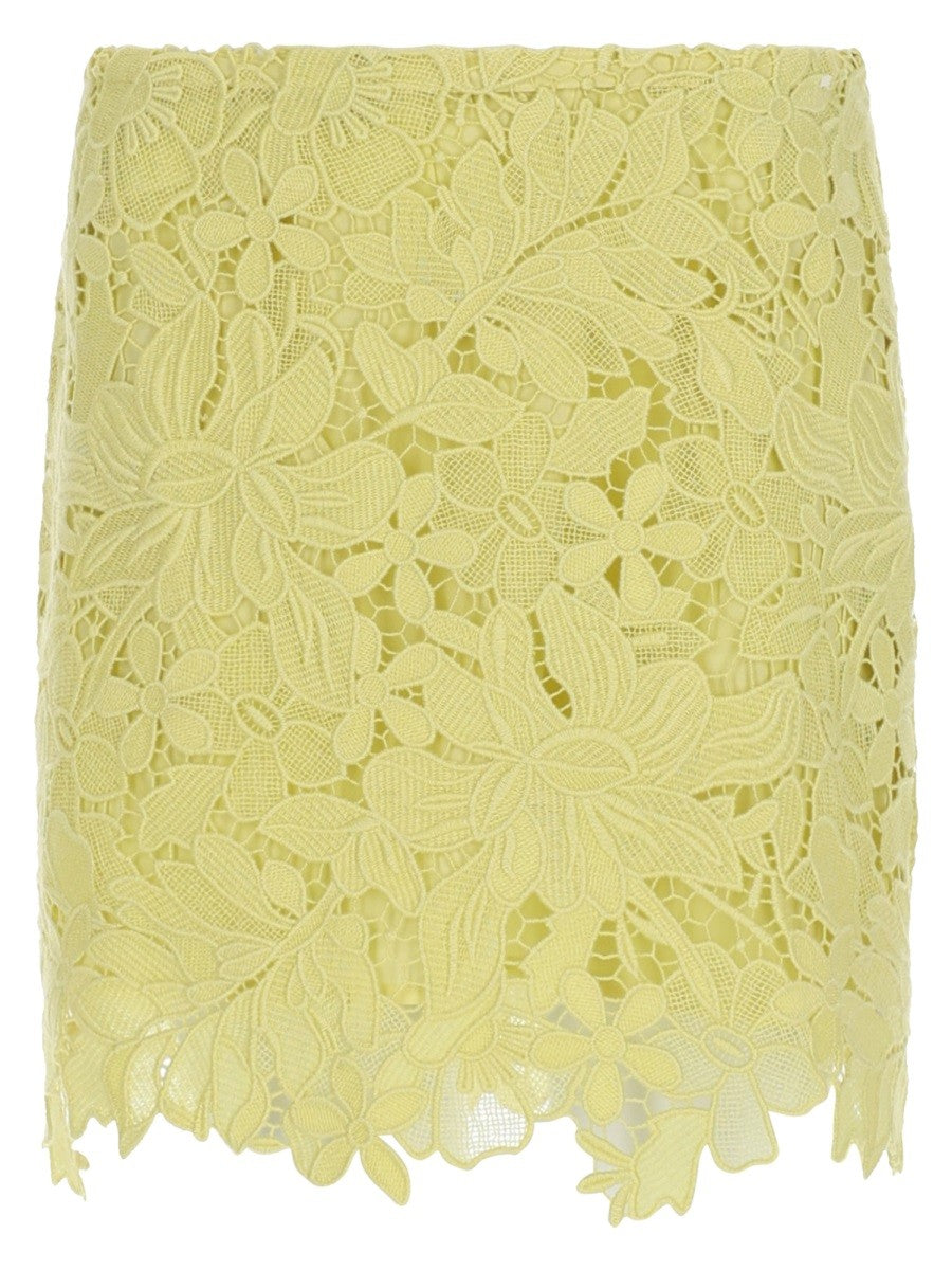Sportmax Women's Minigonna Bora in Macramè Yellow