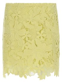 Sportmax Women's Minigonna Bora in Macramè Yellow