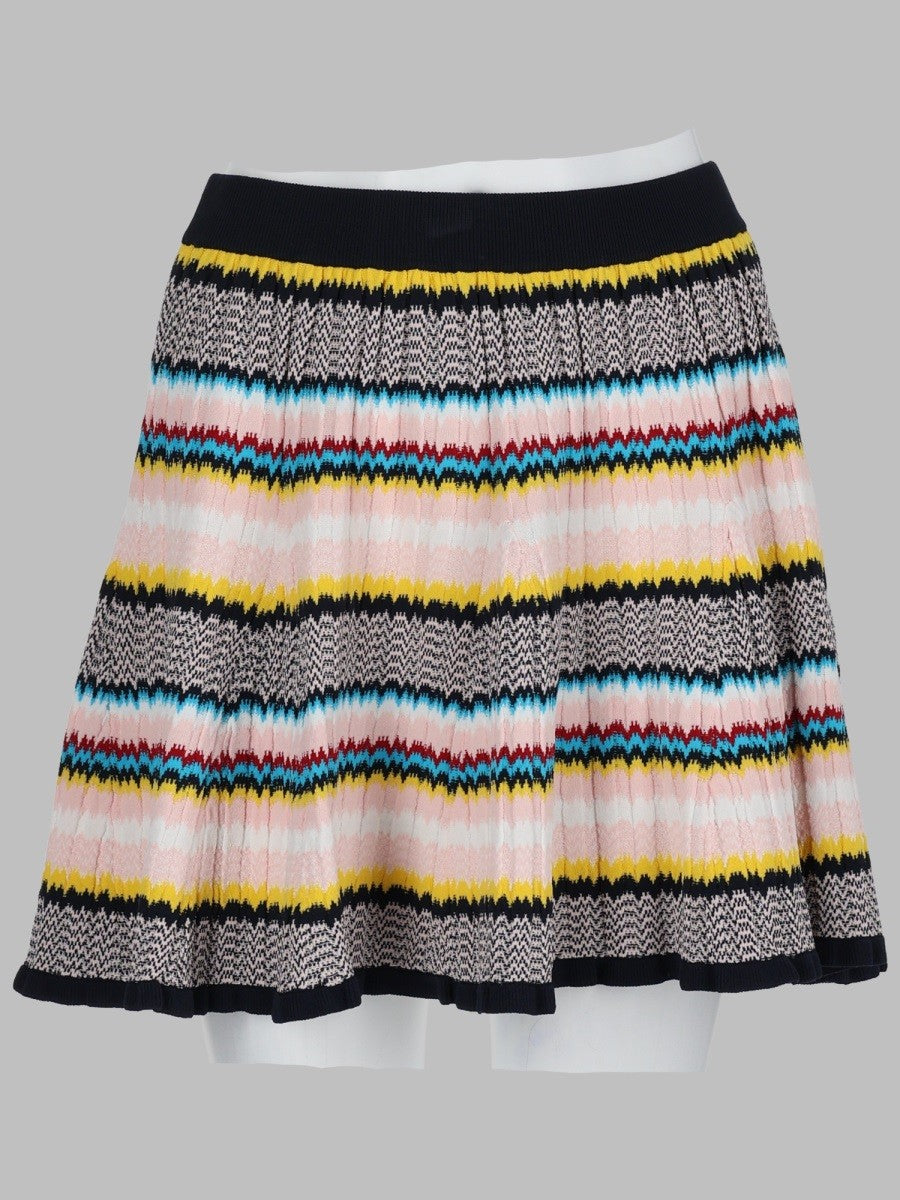 Casablanca Women's Minigonna in Maglia Chevron Multicolor