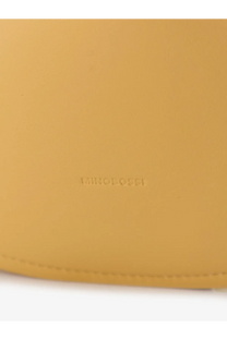 A mustard-yellow Minobossi women’s Lizzie leather crossbody bag with a subtle embossed brand logo