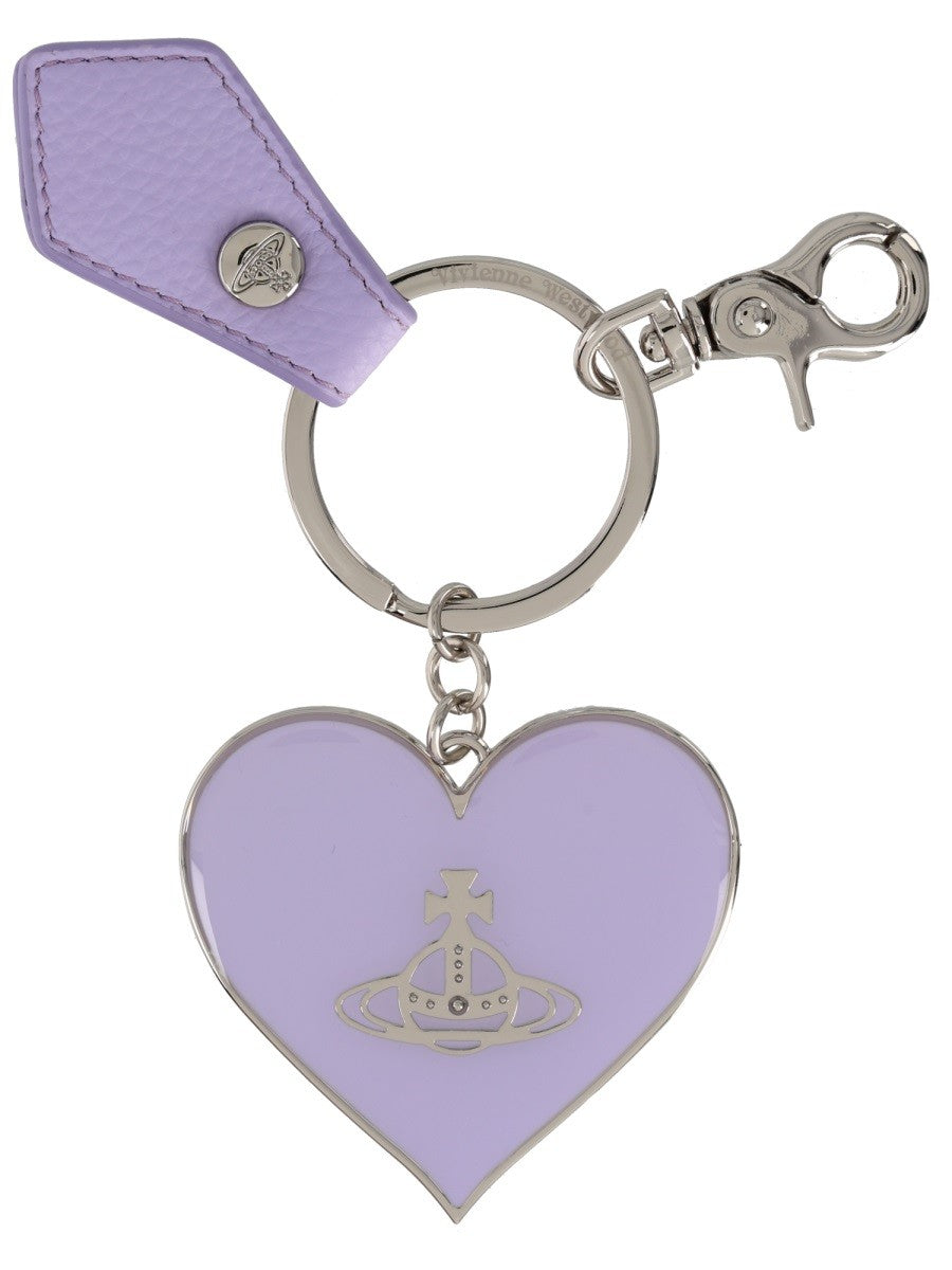 Vivienne Westwood Women's Mirror Heart Keychain Purple
