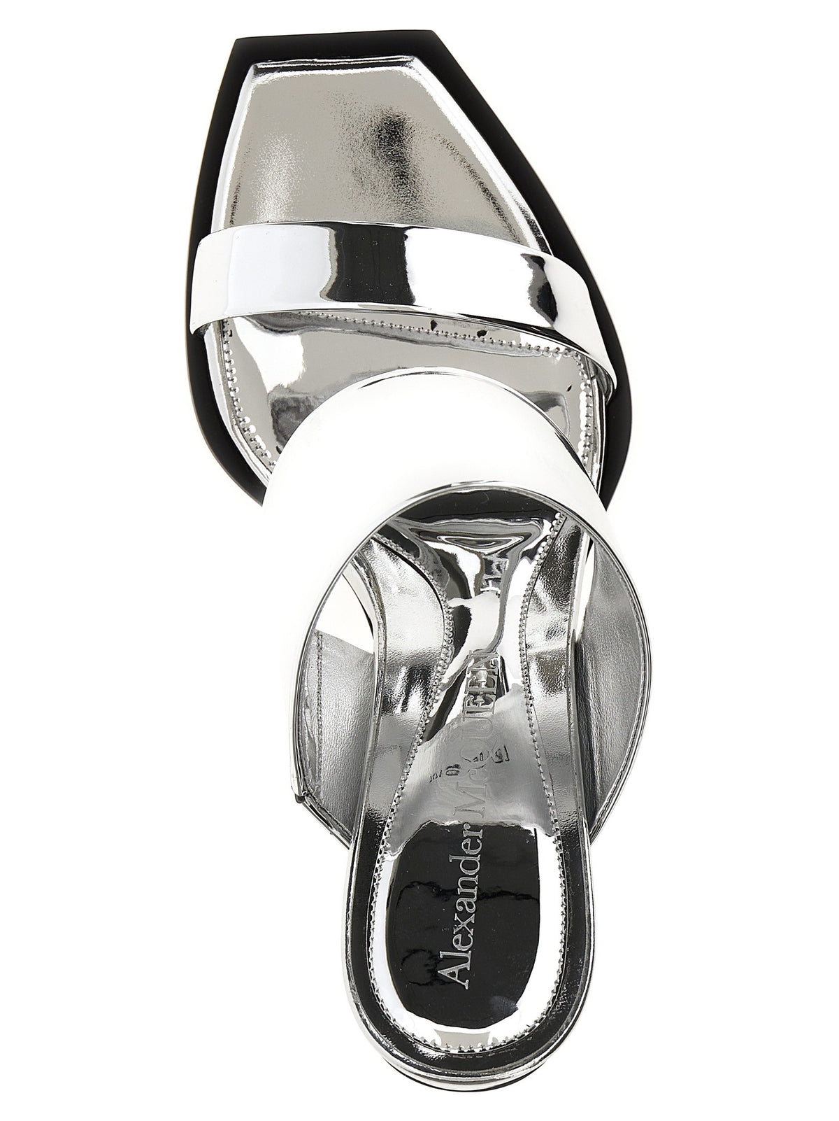 Alexander McQueen Mirror Sandals Silver, view 3