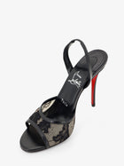 Christian Louboutin Women's Miss Lace Sling Sandals in Mesh and Leather Black, view 4