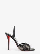Christian Louboutin Women's Miss Lace Sling Sandals in Mesh and Leather Black