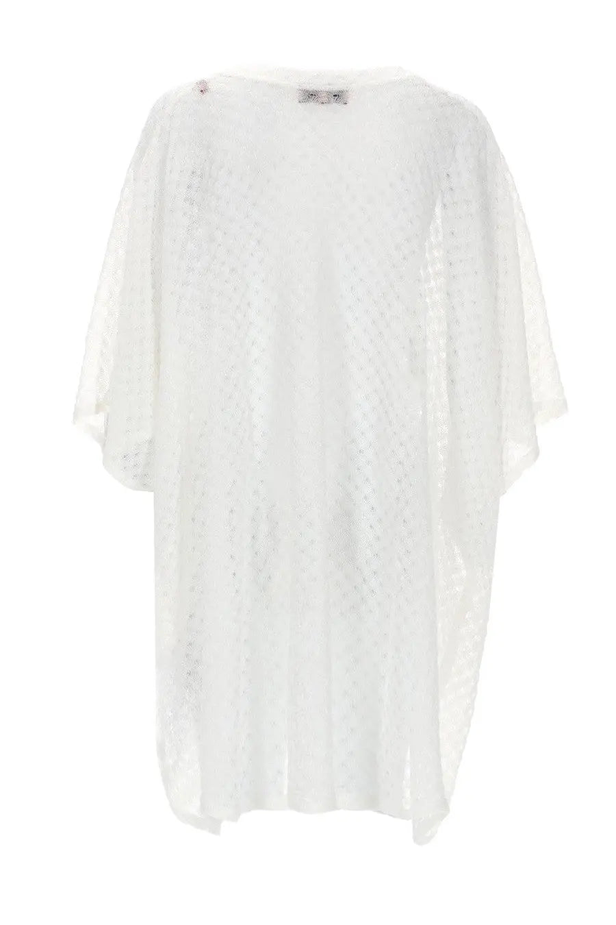 Missoni women’s Caftano copricostume white sheer lace dress with loose flowing silhouette and delicate eyelet detailing