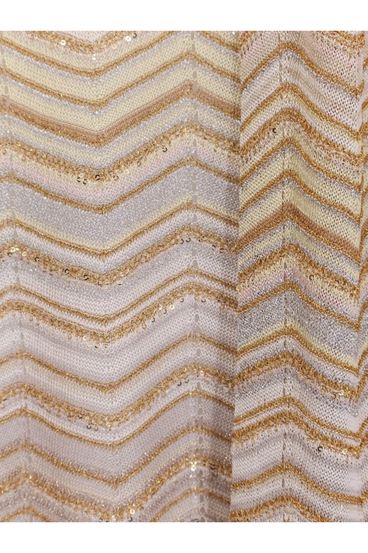 Missoni womens long chevron motif cardigan in gold with shimmering fabric and zigzag pattern of gold and silver sequins