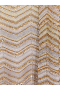 Missoni womens long chevron motif cardigan in gold with shimmering fabric and zigzag pattern of gold and silver sequins