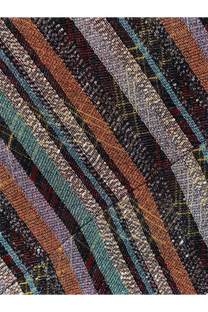 Missoni women’s viscose blend long dress with vibrant diagonally striped sequined and woven bands in earthy tones
