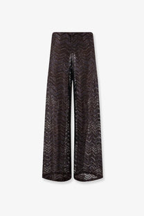 Missoni women’s black wide-leg viscose blend trousers with shimmering zigzag pattern ideal for stylish wear