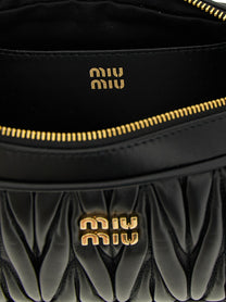 Miu Miu Matelassé Nappa Pouch Black, view 4