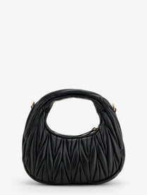 Miu Miu Women's Wander Matelassé Leaher Mini Hobo Bag Black, view 2