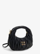Miu Miu Women's Wander Matelassé Leaher Mini Hobo Bag Black, view 3