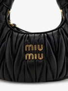Miu Miu Women's Wander Matelassé Leaher Mini Hobo Bag Black, view 4