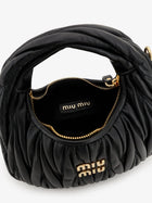 Miu Miu Women's Wander Matelassé Leaher Mini Hobo Bag Black, view 5