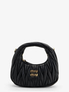 Miu Miu Women's Wander Matelassé Leaher Mini Hobo Bag Black