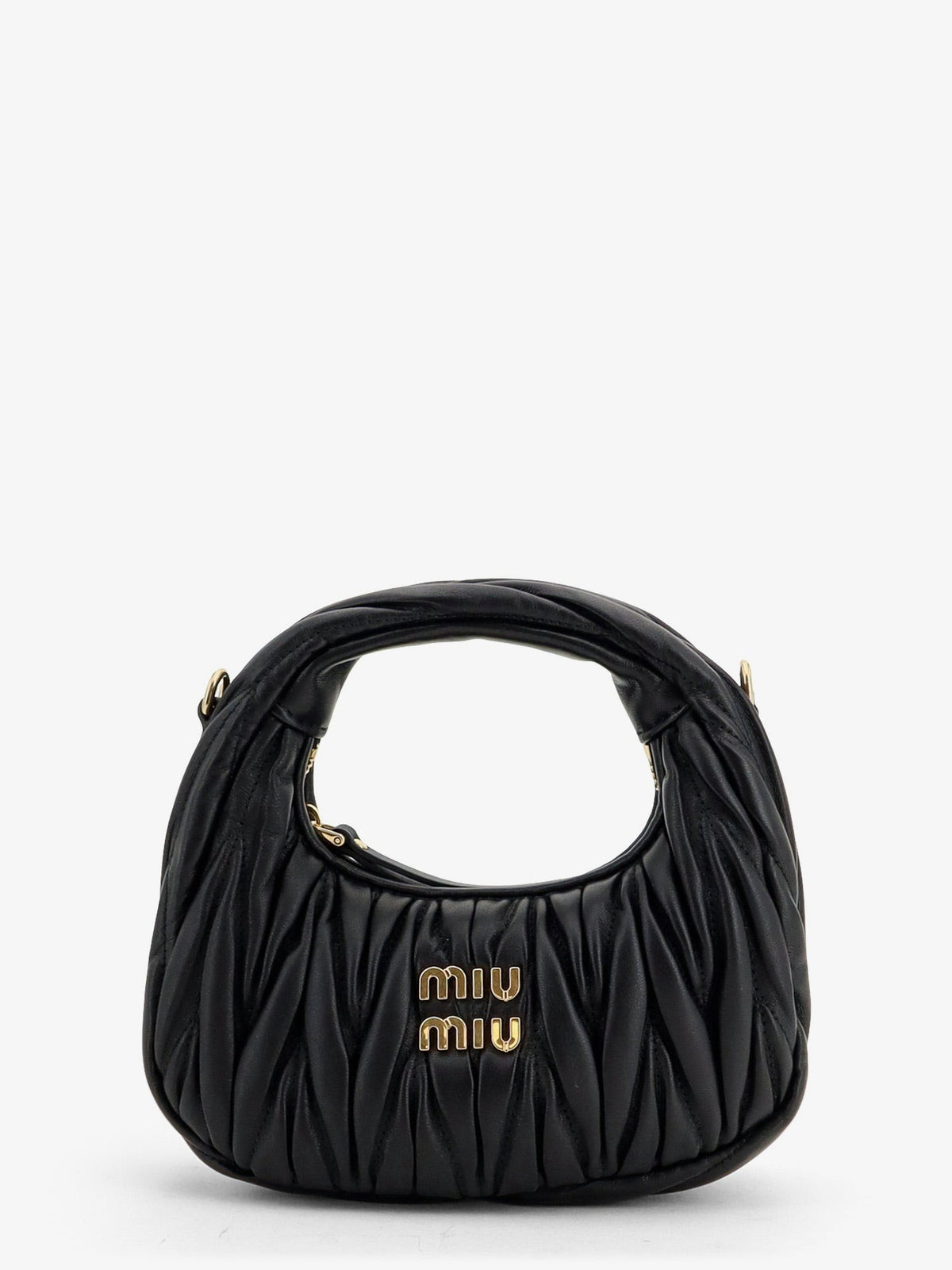 Miu Miu Women's Wander Matelassé Leaher Mini Hobo Bag Black