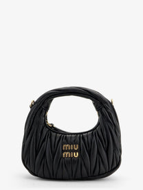 Miu Miu Women's Wander Matelassé Leaher Mini Hobo Bag Black
