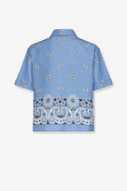 Miu Miu Women's Bandana Cotton and Linen Shirt White, view 2