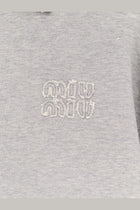 Miu Miu Women's Mélange Cotton Sweatshirt Grey, view 3
