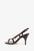 Miu Miu Women's Leather Sandals Gold, view 3