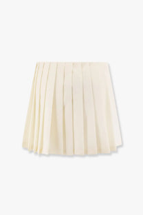 Miu Miu Women's Plissé Wool and Mohair Skirt White