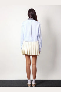 Miu Miu Women's Plissé Wool and Mohair Skirt White