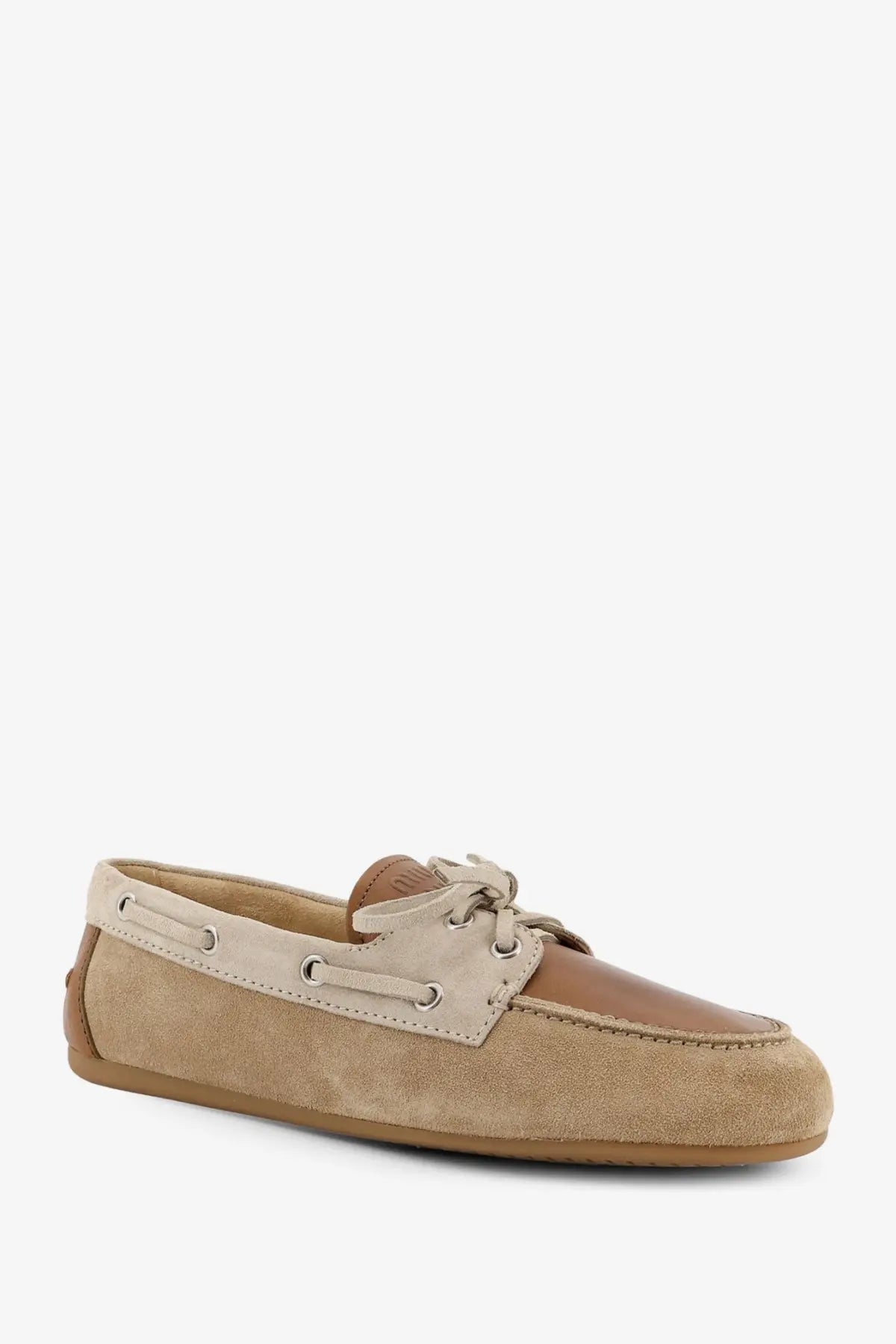 Miu Miu Women's Suede Loafer White, view 2