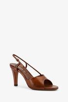 Miu Miu Women's Vintage Leather Sandals Brown, view 2