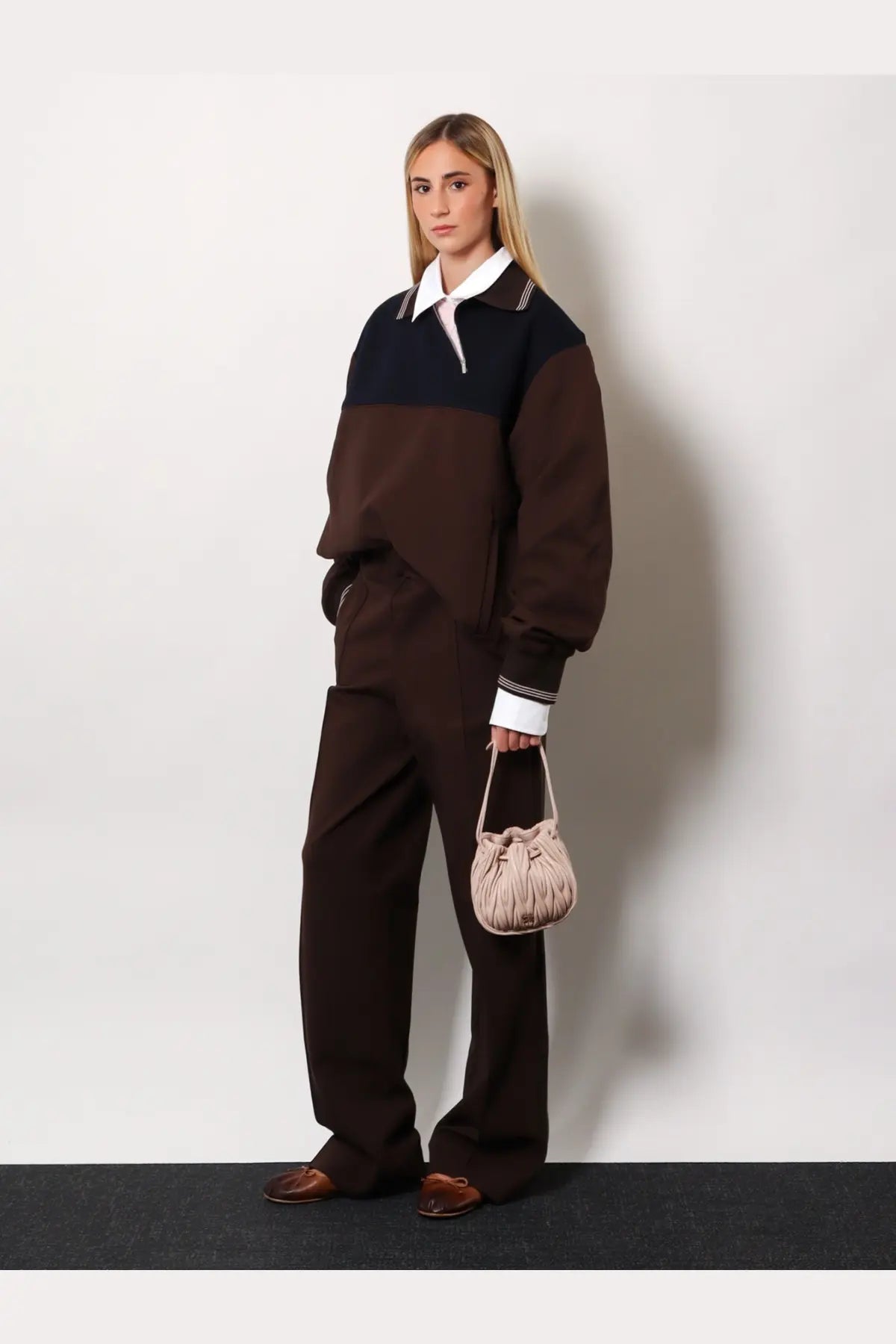Miu Miu Women's Viscose Sweatshirt Brown, view 2