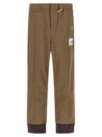 Maison MIHARA YASUHIRO Mix Layered Wool Gabardine Pants Green