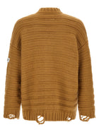 MM6 Maison Margiela Beige Distressed Cardigan Beige, view 2
