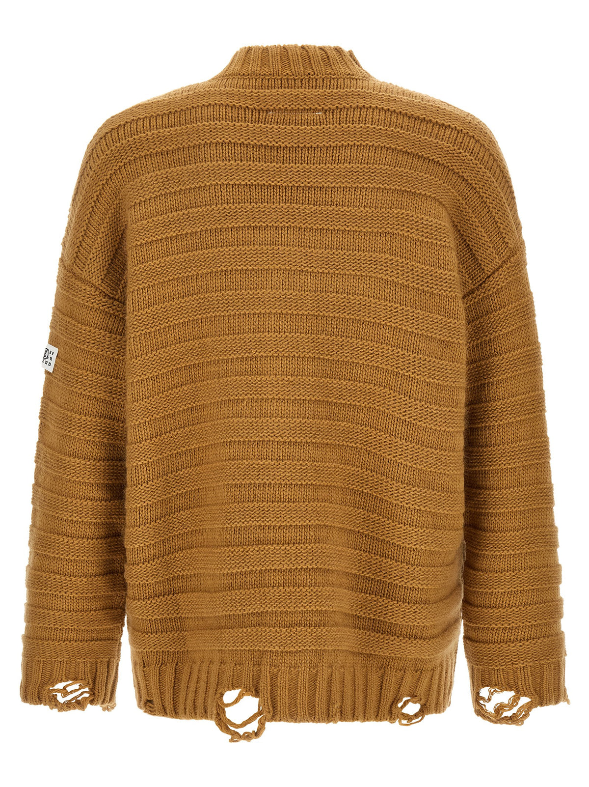 MM6 Maison Margiela Beige Distressed Cardigan Beige, view 2