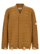 MM6 Maison Margiela Beige Distressed Cardigan Beige