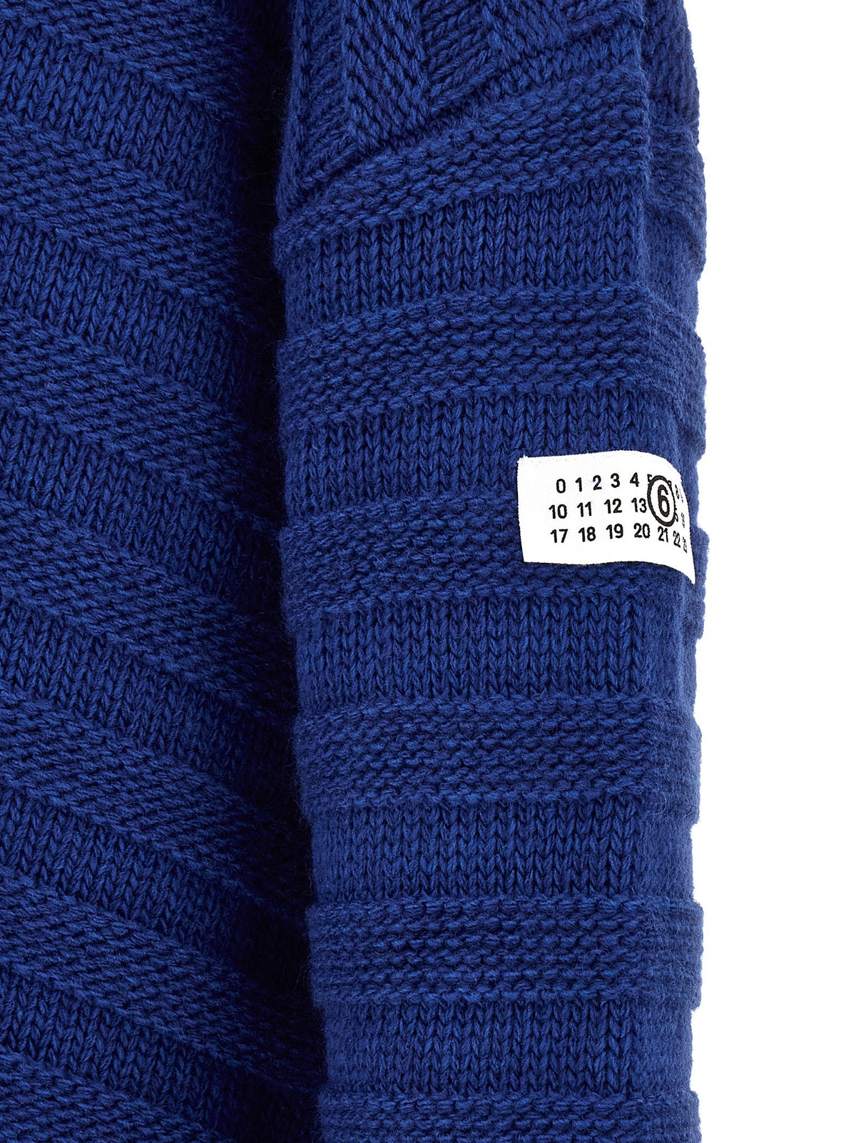 MM6 Maison Margiela Distressed Wool Cardigan Blue, view 5