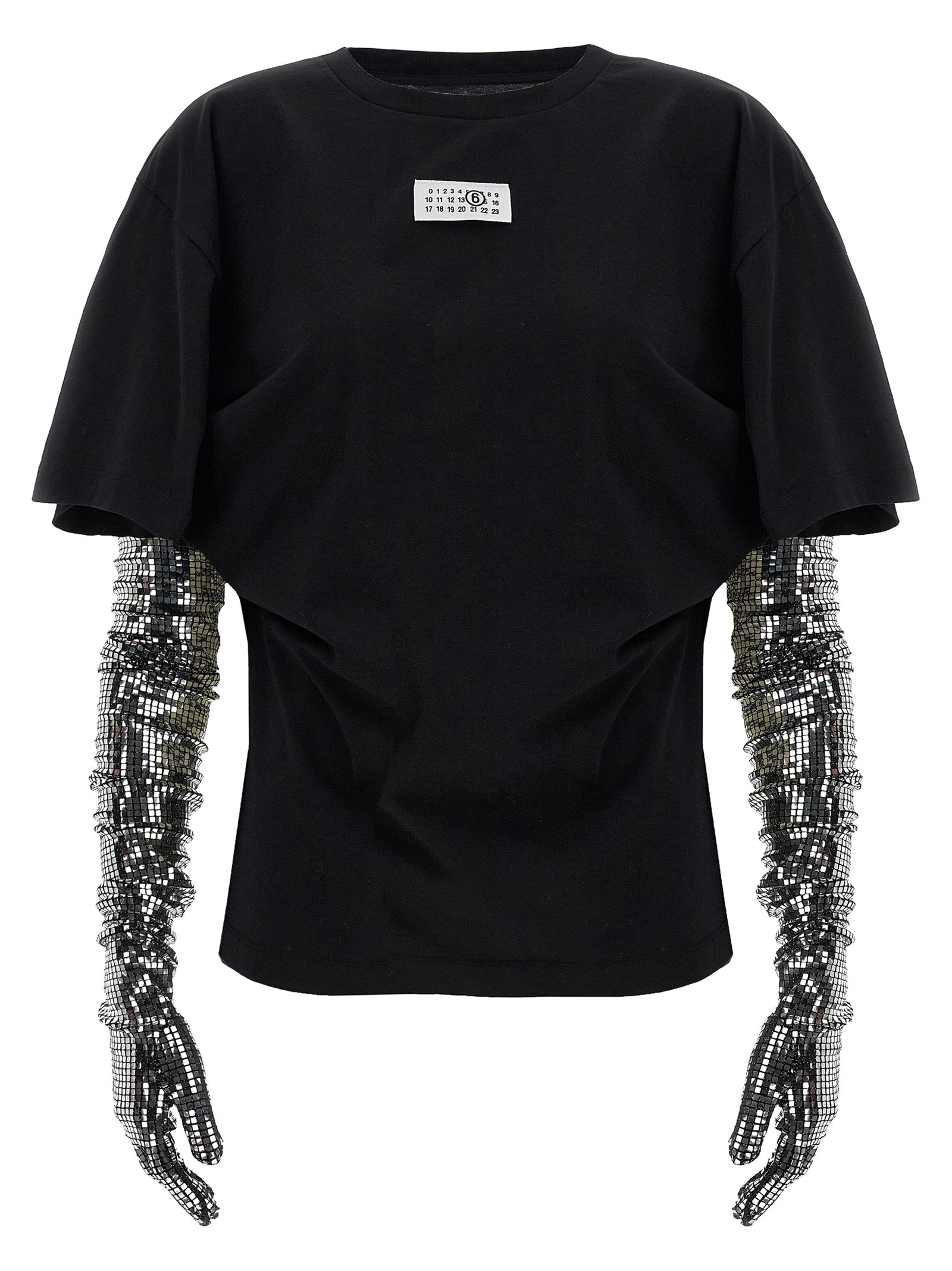 MM6 MAISON MARGIELA - MM6 MAISON MARGIELA - Sequin gloves T-shirt - Women’s Tops