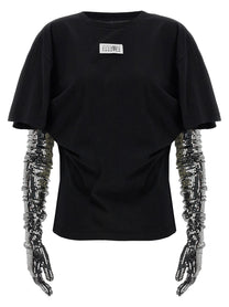 MM6 MAISON MARGIELA - MM6 MAISON MARGIELA - Sequin gloves T-shirt - Women’s Tops