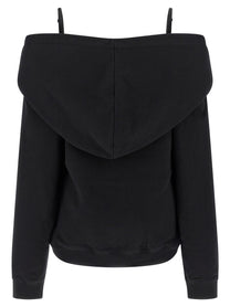 MM6 MAISON MARGIELA - MM6 MAISON MARGIELA - Off-shoulder hoodie - Woman,Clothing,Sweatshirt,