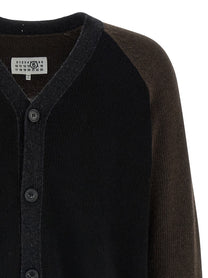 MM6 MAISON MARGIELA - MM6 MAISON MARGIELA - Two-tone suede patch cardigan - Men’s Knitwear
