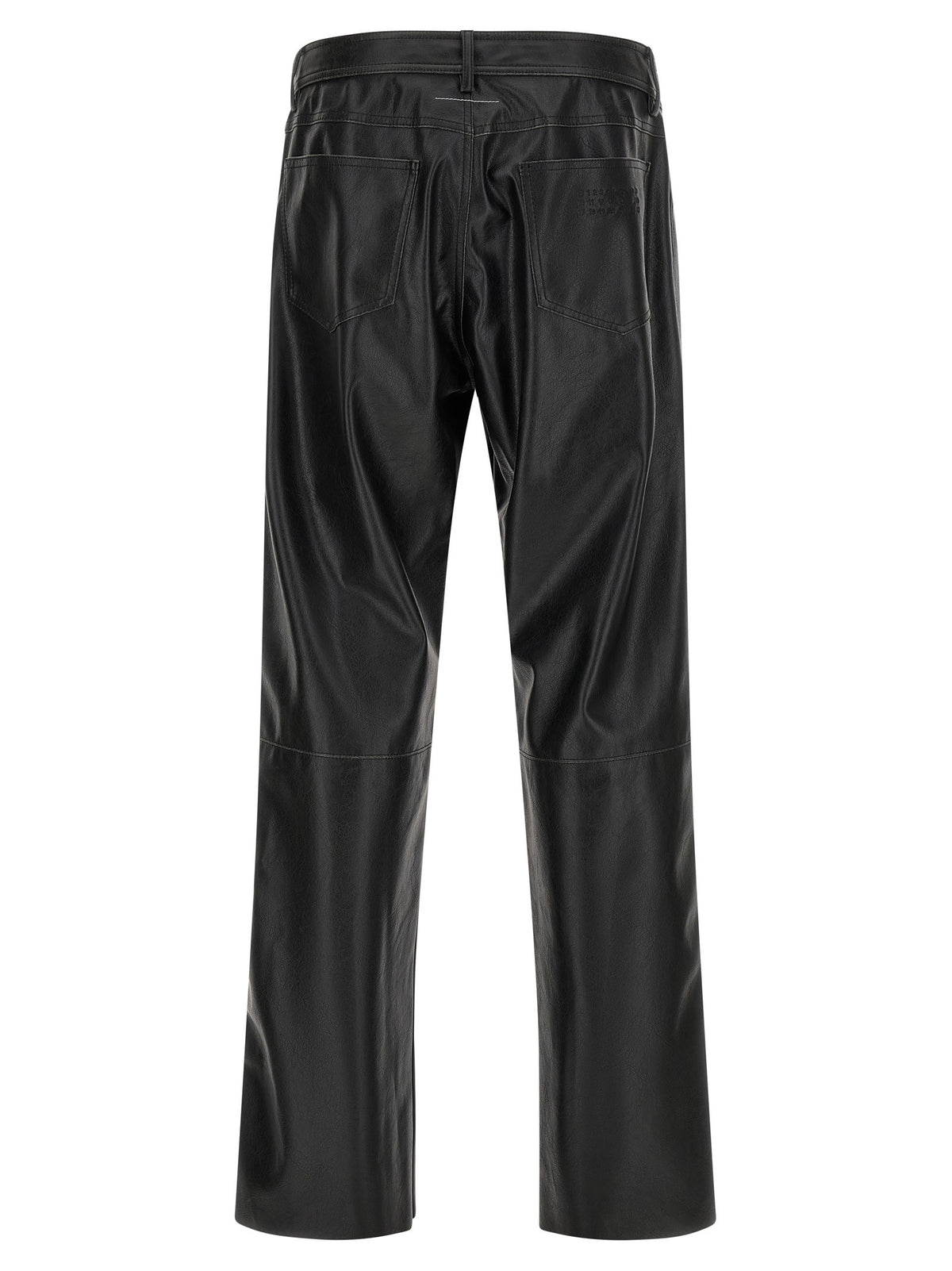 MM6 Maison Margiela Leather Effect Pants Black, view 2