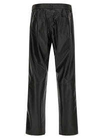 MM6 Maison Margiela Leather Effect Pants Black, view 2