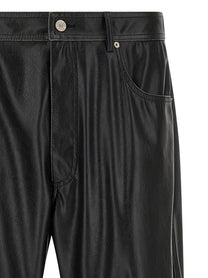 MM6 Maison Margiela Leather Effect Pants Black, view 3