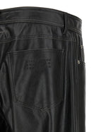 MM6 Maison Margiela Leather Effect Pants Black, view 4