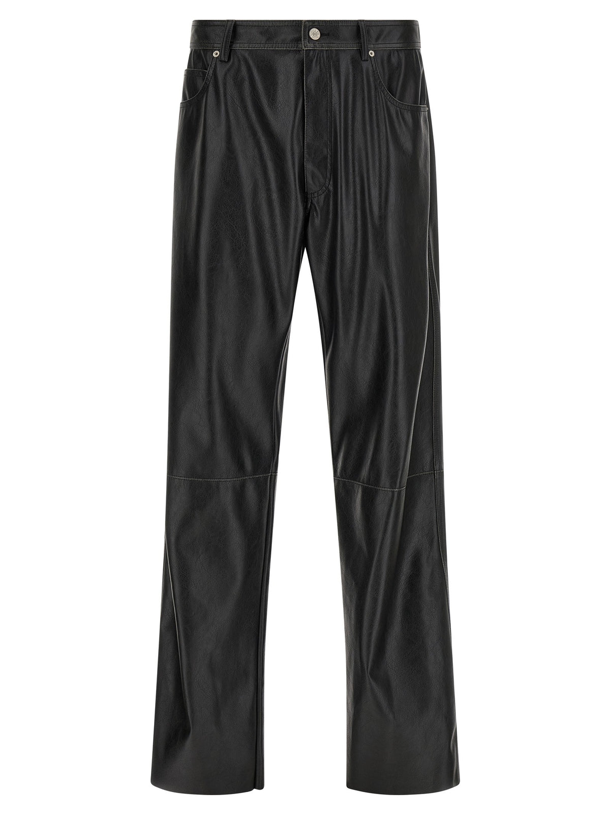 MM6 Maison Margiela Leather Effect Pants Black
